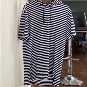 Large Black and white stripped T-shirt  hoodie